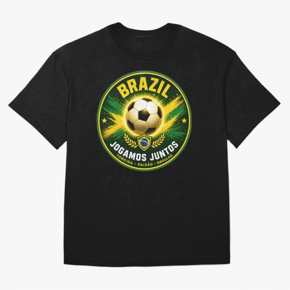 Vibrant and Elegant Brazil Soccer Emblem Classic T-Shirt Bring a Vintage Feel to FIFA World Cup 2026 for Fans of Cristiano Ronaldo, Haaland and CR7 and Argentina, Bringing Classic Soccer Heritage, Championship Pressure, Fan Loyalty and