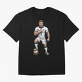 English Soccer Warrior Hyper-Realistic Poster Classic T-Shirt Join the Countdown to Global Football Passion for FIFA World Cup 2026 USA Canada Mexico, Highlighting Cristiano Ronaldo, Haaland and CR7, England and Germany, Worldwide Fan Energy,