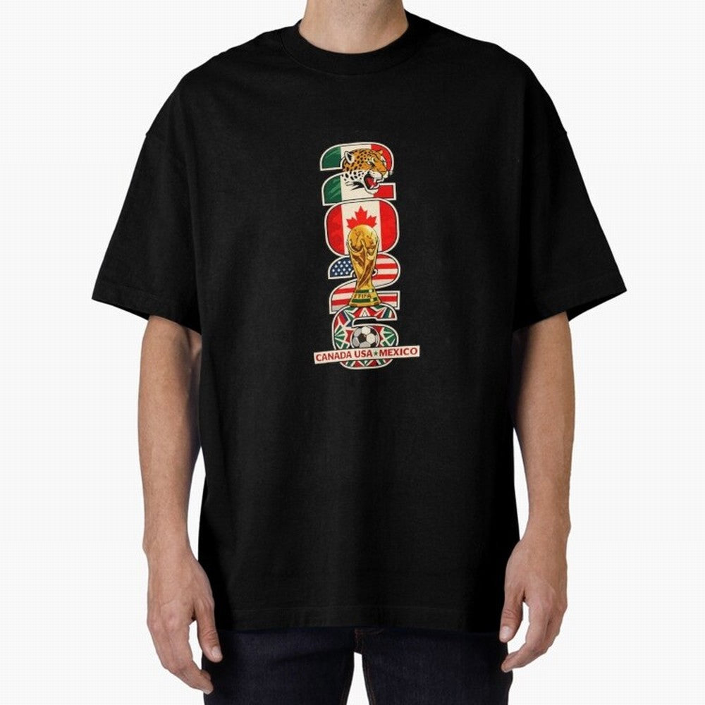 Vertical Host Nations Landmark Art Classic T-Shirt Cheer for FIFA World Cup 2026 Group Stage Capturing Cristiano Ronaldo, Argentina, France and Brazil Energy, Worldwide Fan Energy, Dramatic Goals, Stadium Lights and Championship Celebrations;