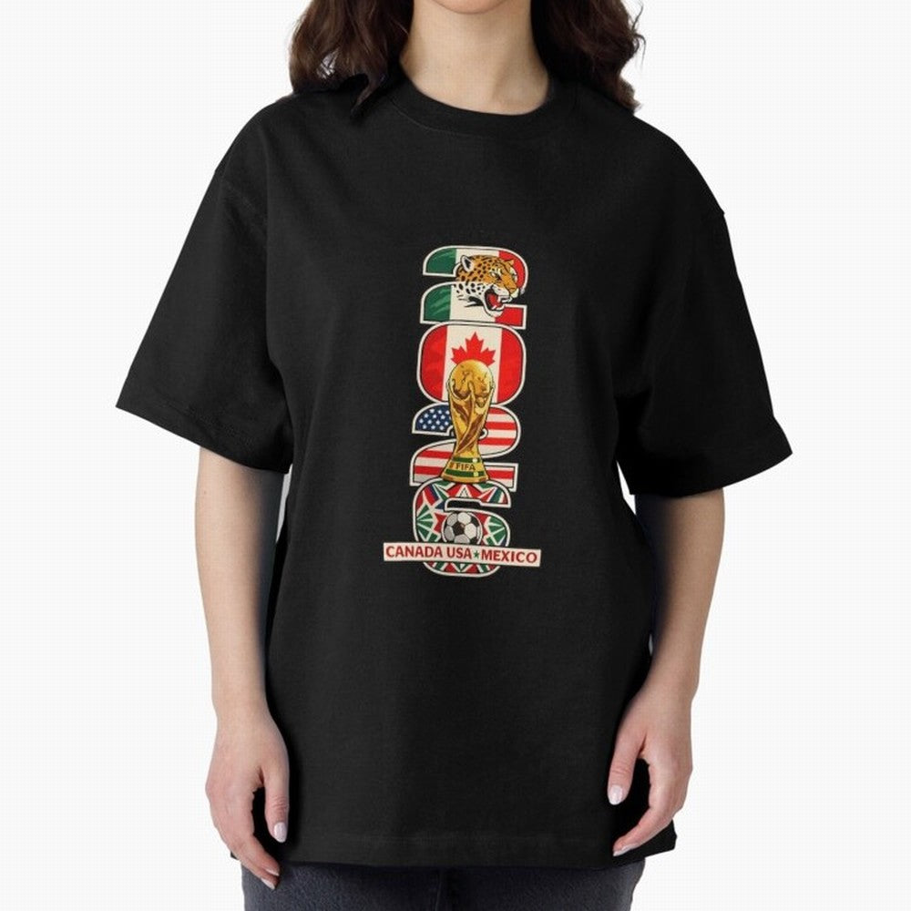 Vertical Host Nations Landmark Art Classic T-Shirt Cheer for FIFA World Cup 2026 Group Stage Capturing Cristiano Ronaldo, Argentina, France and Brazil Energy, Worldwide Fan Energy, Dramatic Goals, Stadium Lights and Championship Celebrations;