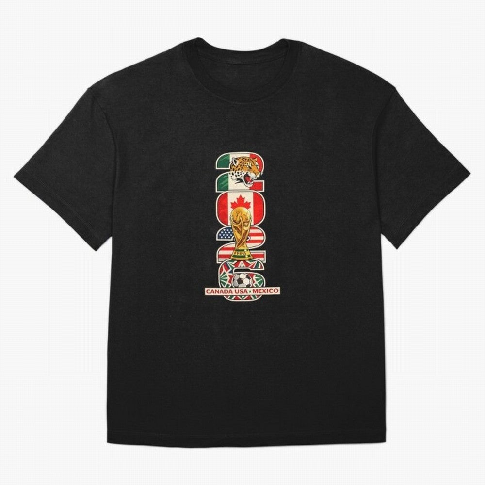Vertical Host Nations Landmark Art Classic T-Shirt Cheer for FIFA World Cup 2026 Group Stage Capturing Cristiano Ronaldo, Argentina, France and Brazil Energy, Worldwide Fan Energy, Dramatic Goals, Stadium Lights and Championship Celebrations;