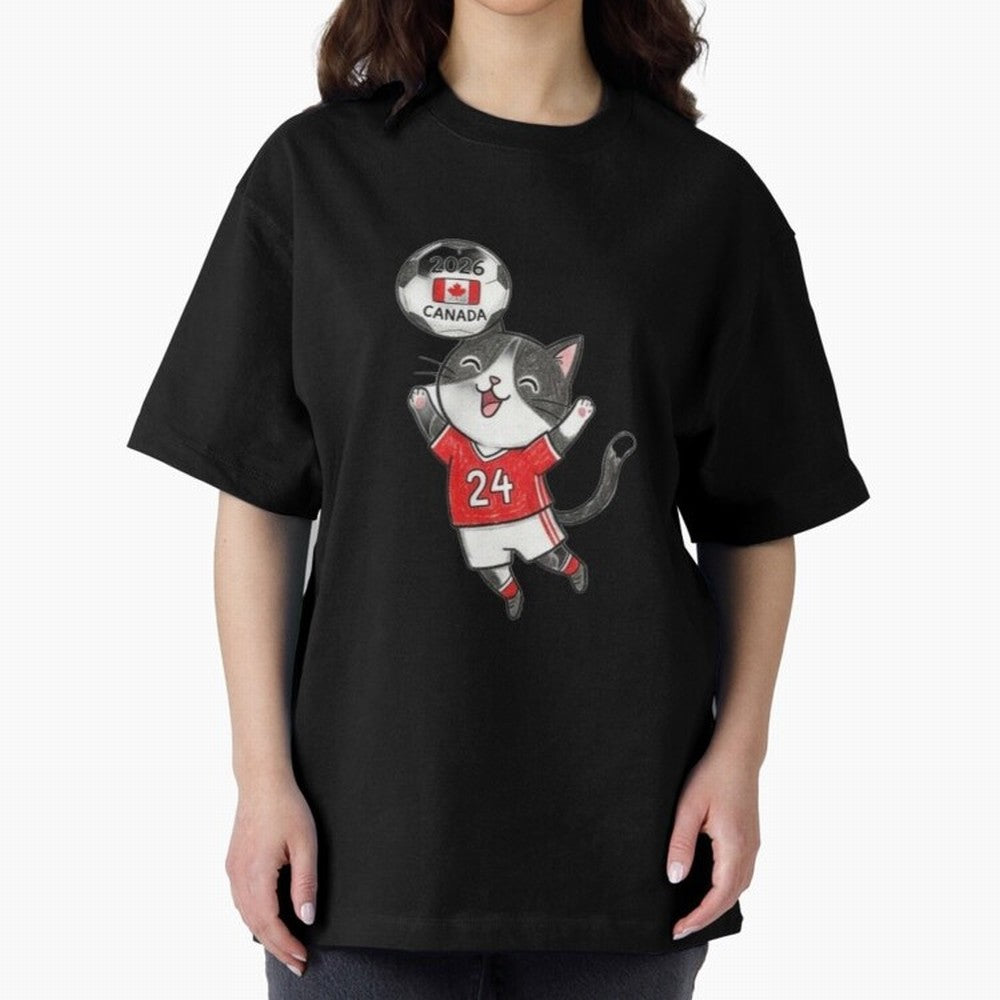 Canada Soccer Cat #24 - 2026 World Cup Celebration Classic T-Shirt Turn Up for Global Football Passion for FIFA World Cup 2026 Group Stage, Filled with Cristiano Ronaldo, Spain and Netherlands, Worldwide Fan Energy, Dramatic Goals, Stadium Lights