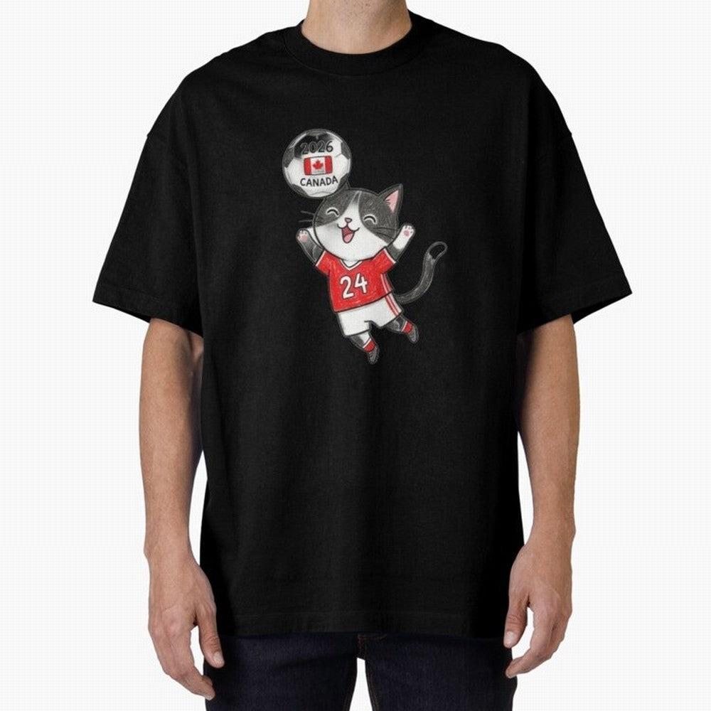 Canada Soccer Cat #24 - 2026 World Cup Celebration Classic T-Shirt Turn Up for Global Football Passion for FIFA World Cup 2026 Group Stage, Filled with Cristiano Ronaldo, Spain and Netherlands, Worldwide Fan Energy, Dramatic Goals, Stadium Lights