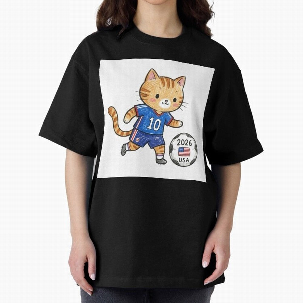 USA Soccer Cat #10 - 2026 World Cup Fan Art Classic T-Shirt Show Your Love for the FIFA World Cup 2026 USA Canada Mexico Journey through Messi, Neymar and Mbappe Highlights, Brazil, Portugal and Argentina Pride, Champion Mindset, Group Stage Buzz,