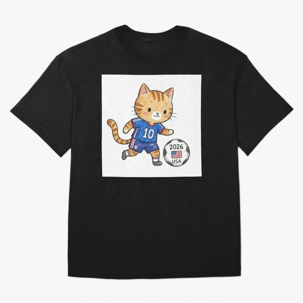 USA Soccer Cat #10 - 2026 World Cup Fan Art Classic T-Shirt Show Your Love for the FIFA World Cup 2026 USA Canada Mexico Journey through Messi, Neymar and Mbappe Highlights, Brazil, Portugal and Argentina Pride, Champion Mindset, Group Stage Buzz,