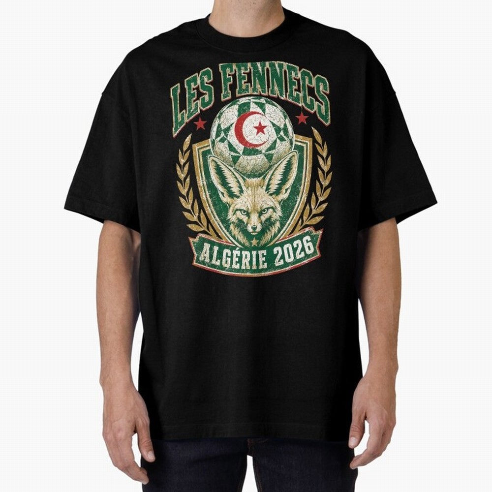 Les Fennecs Alg¨¦rie 2026 World Cup Soccer T-Shirt Classic T-Shirt Bring Global Tournament Vibes to Global Football Passion for FIFA World Cup 2026, Inspired by Messi and Cristiano Ronaldo, Argentina, France and Brazil, Classic Soccer Heritage,