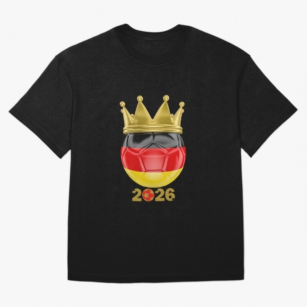 Germany Football Champion Crown 2026 Classic T-Shirt Represent the Passion of Global Football Passion for FIFA World Cup 2026 USA Canada Mexico, Inspired by Messi, Neymar and Mbappe, England and Germany, Championship Spirit, Famous Goals, Roaring