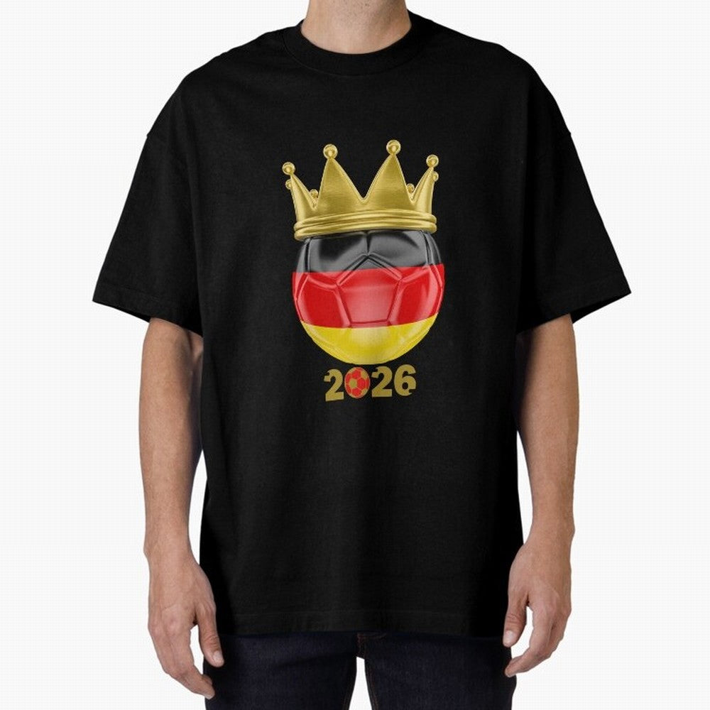 Germany Football Champion Crown 2026 Classic T-Shirt Represent the Passion of Global Football Passion for FIFA World Cup 2026 USA Canada Mexico, Inspired by Messi, Neymar and Mbappe, England and Germany, Championship Spirit, Famous Goals, Roaring