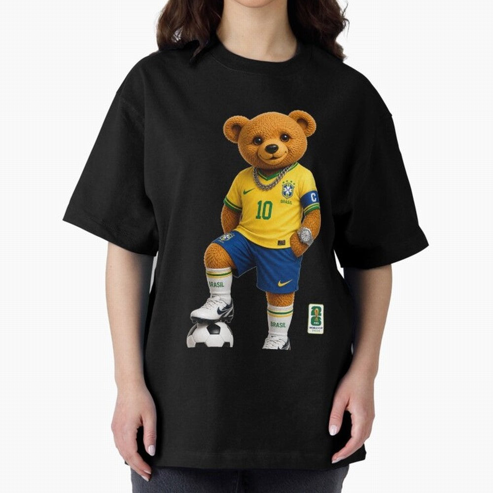 Brazil Soccer Bear World Cup Teddy Bear Classic T-Shirt Upgrade Match Day Hype around FIFA World Cup 2026 USA Canada Mexico, CR7 and Messi, Spain and Netherlands, Tournament Hype, Historic Matchups, Family Viewing Parties and Global Sports Pride;