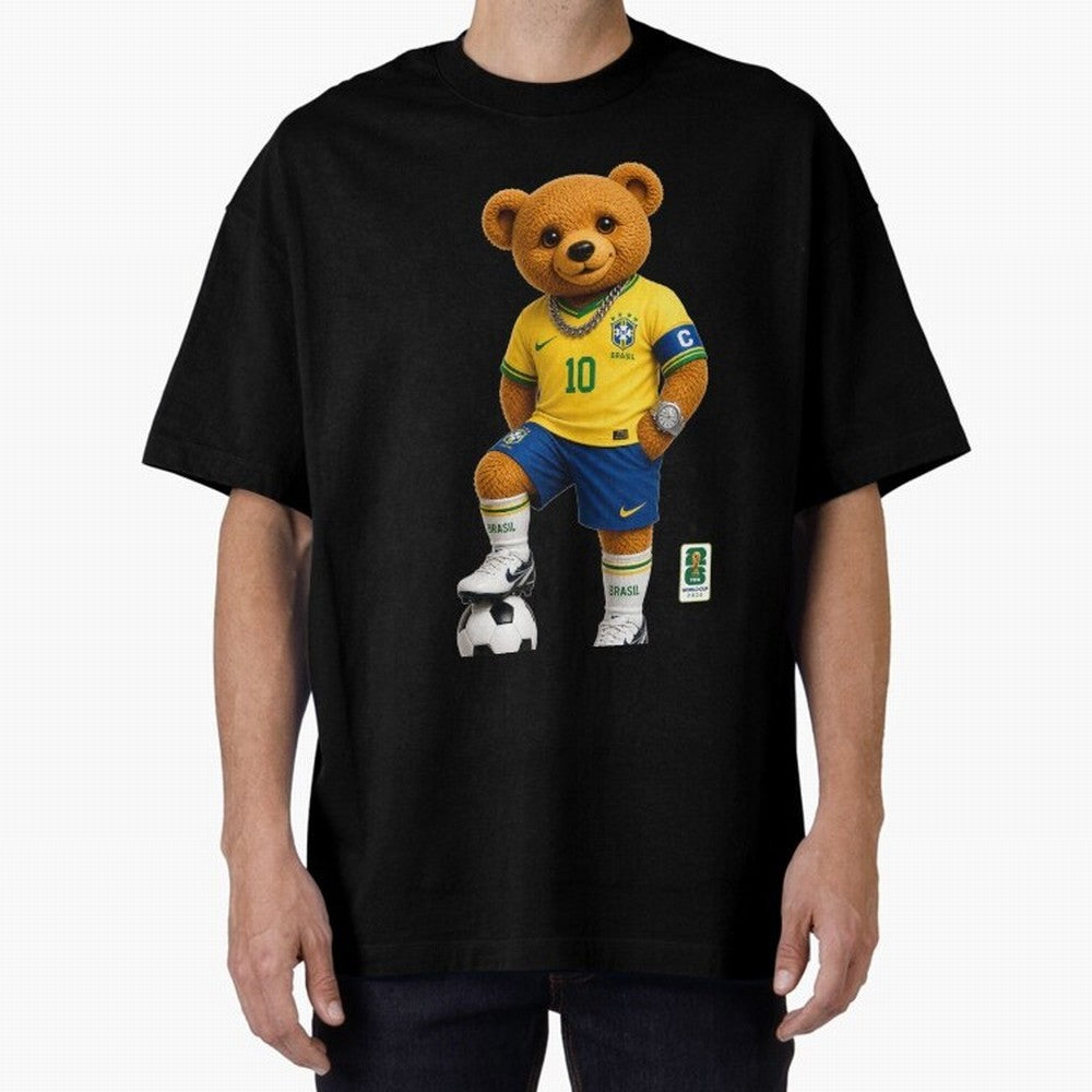 Brazil Soccer Bear World Cup Teddy Bear Classic T-Shirt Upgrade Match Day Hype around FIFA World Cup 2026 USA Canada Mexico, CR7 and Messi, Spain and Netherlands, Tournament Hype, Historic Matchups, Family Viewing Parties and Global Sports Pride;