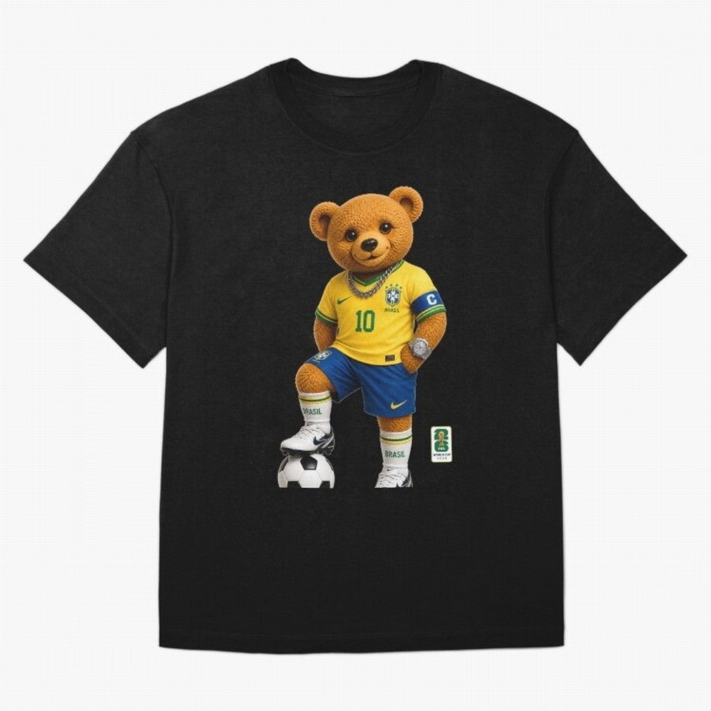 Brazil Soccer Bear World Cup Teddy Bear Classic T-Shirt Upgrade Match Day Hype around FIFA World Cup 2026 USA Canada Mexico, CR7 and Messi, Spain and Netherlands, Tournament Hype, Historic Matchups, Family Viewing Parties and Global Sports Pride;