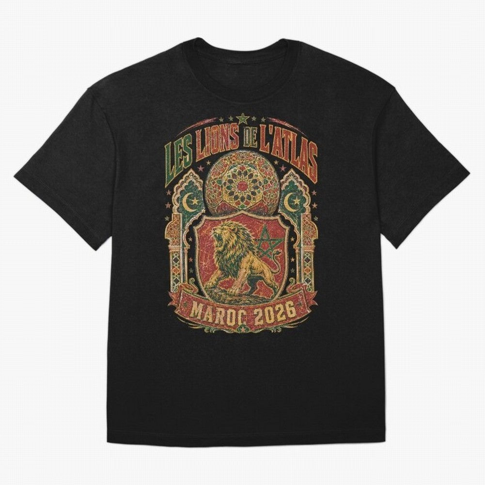 Lions De L'Atlas Maroc 2026 World Cup Soccer T-Shirt Classic T-Shirt Build FIFA World Cup 2026 Group Stage Spirit, Connected to France and Portugal, CR7, Football Festival Excitement, Trophy Ambitions, Country Rivalries and Star Player Buzz; Ideal