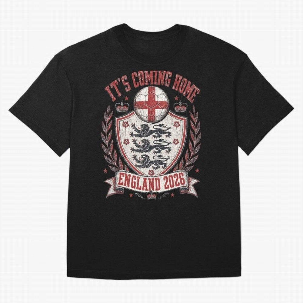 It's Coming Home England 2026 World Cup Soccer T-Shirt Classic T-Shirt Unlock FIFA World Cup 2026 USA Canada Mexico for Fans of Haaland and Mbappe and England, France and Netherlands, Bringing Fan Favorite Moments, National Team Passion, Big Match