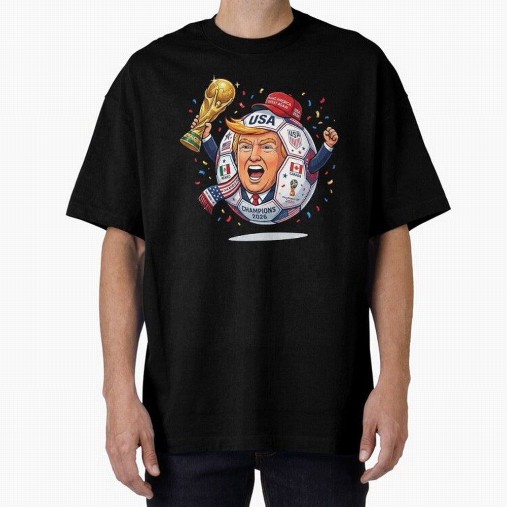 Donald Trump 2026 World Cup Soccer Champion Illustration Classic T-Shirt Enjoy Match Day Hype around FIFA World Cup 2026 USA Canada Mexico, Messi, CR7 and Mbappe, Brazil, Portugal and Argentina, Classic Soccer Heritage, Championship Pressure, Fan