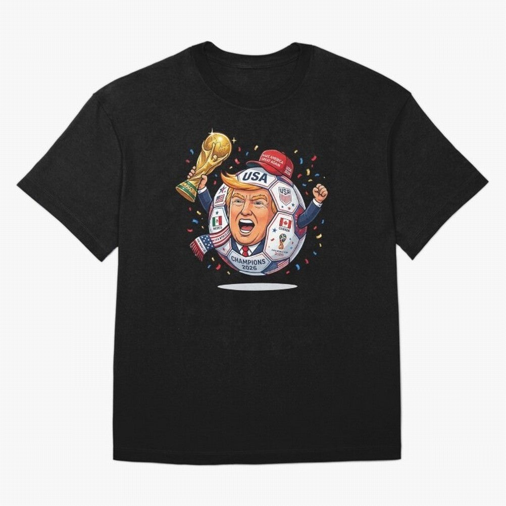 Donald Trump 2026 World Cup Soccer Champion Illustration Classic T-Shirt Enjoy Match Day Hype around FIFA World Cup 2026 USA Canada Mexico, Messi, CR7 and Mbappe, Brazil, Portugal and Argentina, Classic Soccer Heritage, Championship Pressure, Fan