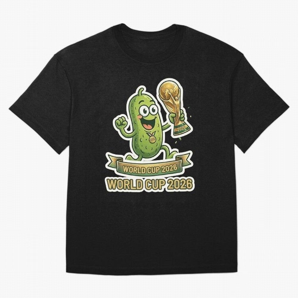 World Cup 2026 Pickle Champion Shirt ¨C Funny Soccer Pickle Mascot Holding Trophy, Cute Football Cartoon Design for Fans Sticker Mug Classic T-Shirt Show Support during FIFA World Cup 2026 Spirit, Capturing Portugal, Neymar, Worldwide Fan Energy,