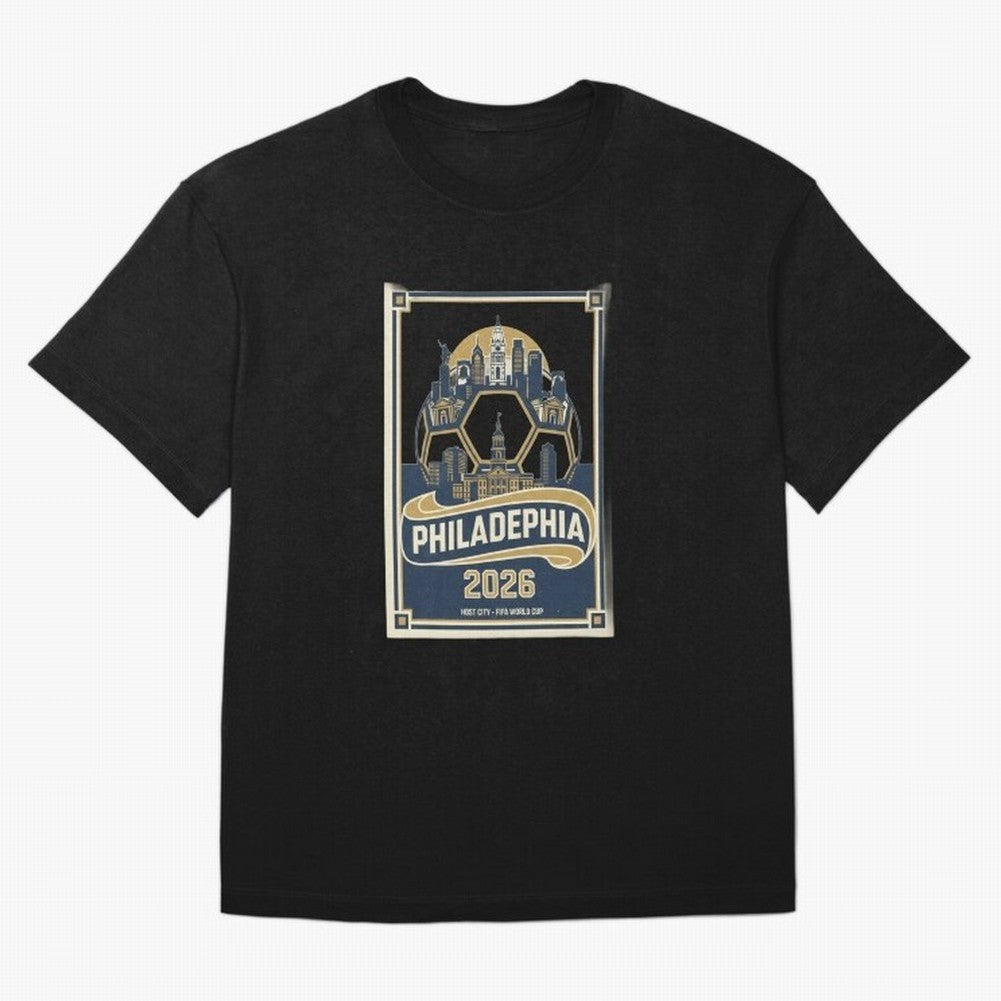 Philadelphia 2026 ¨C Vintage Soccer Host City Tee Classic T-Shirt Support Iconic Players in the FIFA World Cup 2026 Group Stage Journey through CR7 and Messi Highlights, Brazil, Portugal and Argentina Pride, Football History, Final Match Energy,