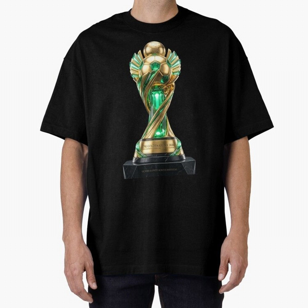The Golden Glory 2026 - Futurist Soccer Trophy Classic T-Shirt Carry the Colors and Pride of FIFA World Cup 2026 USA Canada Mexico for Fans of Mbappe and England and Germany, Bringing Football Passion, Legendary Performances, Festival Vibes and