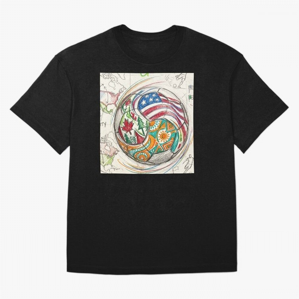 FIFA 2026 World Cup Unity Ball - Hand-Drawn Host Nations Art Classic T-Shirt Cheer for FIFA World Cup 2026 Capturing Messi and Cristiano Ronaldo, Portugal Energy, Fan Favorite Moments, National Team Passion, Big Match Drama and Soccer History;