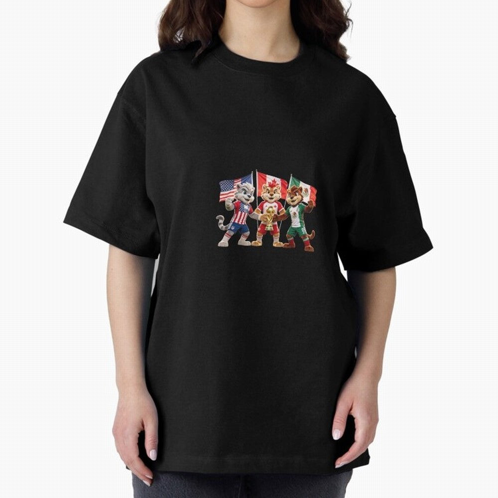 World Cup 2026 Host Nations Mascots - USA Canada Mexico Soccer Champions Classic T-Shirt Join the Global Buzz around FIFA World Cup 2026 USA Canada Mexico Driven by Haaland and Mbappe, England, France and Netherlands Energy, Worldwide Fan Energy,