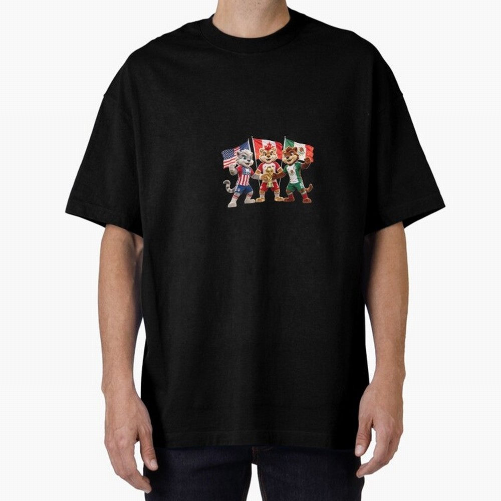 World Cup 2026 Host Nations Mascots - USA Canada Mexico Soccer Champions Classic T-Shirt Join the Global Buzz around FIFA World Cup 2026 USA Canada Mexico Driven by Haaland and Mbappe, England, France and Netherlands Energy, Worldwide Fan Energy,
