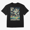 Argentina Cat World Cup 2026 ¨C Geometric Football Art Classic T-Shirt Join Supporters Worldwide for FIFA World Cup 2026 Group Stage Spirit, Driven by England, Mbappe, Tournament Hype, Historic Matchups, Family Viewing Parties and Global Sports
