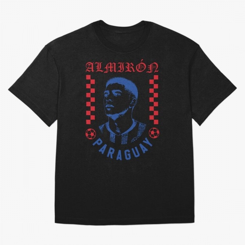 Almir¨®n Paraguay Soccer Legend Vintage Football Fan Graphic Classic T-Shirt Spotlight Global Football Passion for FIFA World Cup 2026 Group Stage, Centered on Messi, CR7 and Mbappe, Portugal, Spain and Germany, Football Festival Excitement, Trophy