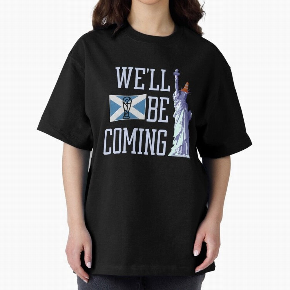 Scotland Football, Tartan Army ¡°We¡¯ll Be Coming¡±, Funny Statue of Liberty Classic T-Shirt Bring a Vintage Feel to Match Day Hype around FIFA World Cup 2026 Group Stage, Messi and Cristiano Ronaldo, Netherlands, Football Festival Excitement,