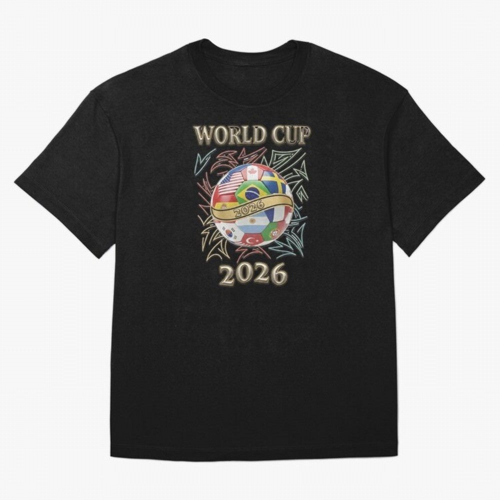 2026 World Cup Soccer Ball Flags - Global Football Championship Celebration Classic T-Shirt Bring Home Match Day Hype around FIFA World Cup 2026, Haaland and Mbappe, Portugal, Spain and Germany, Match Day Excitement, Supporter Culture, Golden Goals