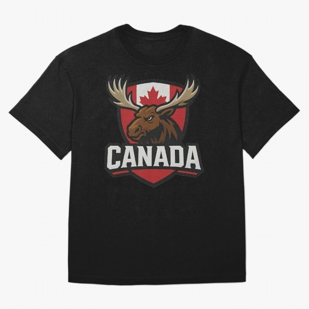 Canada Moose Sports Logo T-Shirt ¨C Canadian Flag Maple Leaf Emblem | 2026 World Cup Supporter Classic T-Shirt Bring a Champion Mindset to FIFA World Cup 2026 Group Stage for Fans of Haaland and Mbappe and Portugal, Bringing Game Day Rituals,