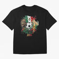 Mexico World Cup 2026 Oversized T-Shirt Represent the Passion of FIFA World Cup 2026 USA Canada Mexico for Fans of Mbappe and Neymar and Argentina, France and Brazil, Bringing Vintage Soccer Flavor, Modern Football Stars, National Flags and Final