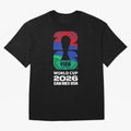 World Cup26 Host Country Logo Flags Oversized T-Shirt Show Your Love for FIFA World Cup 2026 Group Stage Driven by CR7 and Messi, England Energy, Stadium Chants, National Pride, Trophy Dreams and Unforgettable Football Memories; Built for