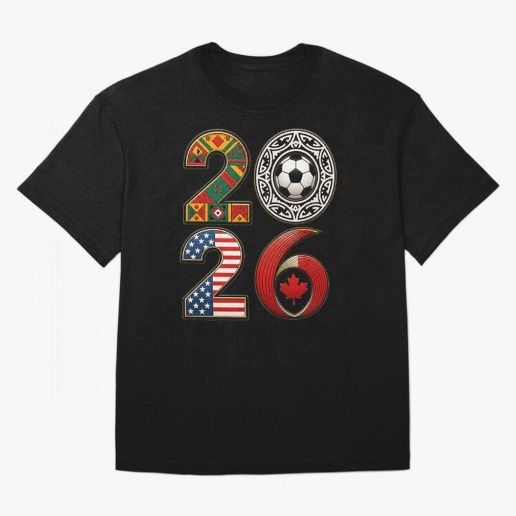 United 2026 Soccer Fan - North America Host Countries Oversized T-Shirt Experience the Global Stage of FIFA World Cup 2026 Group Stage Spirit, Featuring Germany, Mbappe and Neymar, Champion Mindset, Group Stage Buzz, Knockout Tension and Passionate