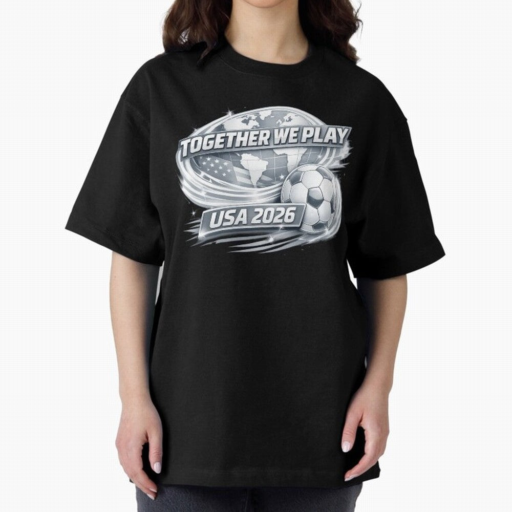 World Cup 2026 Oversized T-Shirt Represent the Passion of FIFA World Cup 2026 Centered on Cristiano Ronaldo, England and Germany Energy, Champion Mindset, Group Stage Buzz, Knockout Tension and Passionate Fan Culture; Made for Die Hard Supporters,