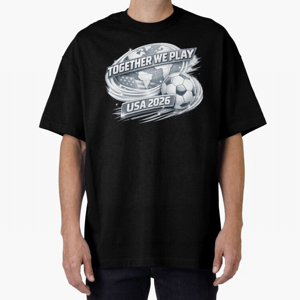 World Cup 2026 Oversized T-Shirt Represent the Passion of FIFA World Cup 2026 Centered on Cristiano Ronaldo, England and Germany Energy, Champion Mindset, Group Stage Buzz, Knockout Tension and Passionate Fan Culture; Made for Die Hard Supporters,