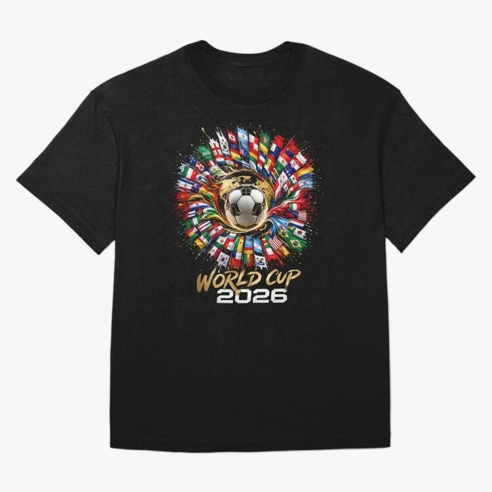 World Cup 2026 Flag Fusion Football T-Shirt Oversized T-Shirt Feel Global Football Passion for FIFA World Cup 2026, Driven by Haaland, Brazil, Football Passion, Legendary Performances, Festival Vibes and Supporter Community; Ideal for Football