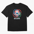 3D Realistic World Cup 2026 Soccer Ball with Rings Oversized T-Shirt Celebrate Classic Football Spirit in FIFA World Cup 2026 USA Canada Mexico for Fans of CR7 and Messi and England, France and Netherlands, Bringing Stadium Chants, National Pride,