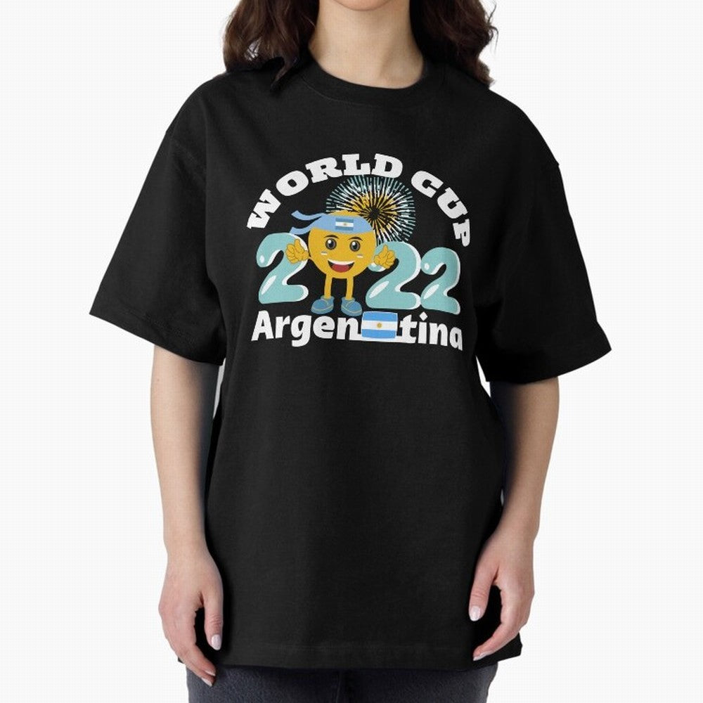 Football World Cup 2022 Winner. Argentina 2022. Oversized T-Shirt Honor Global Football Passion for FIFA World Cup 2026 USA Canada Mexico, Featuring Haaland and Mbappe, England, Football Festival Excitement, Trophy Ambitions, Country Rivalries and