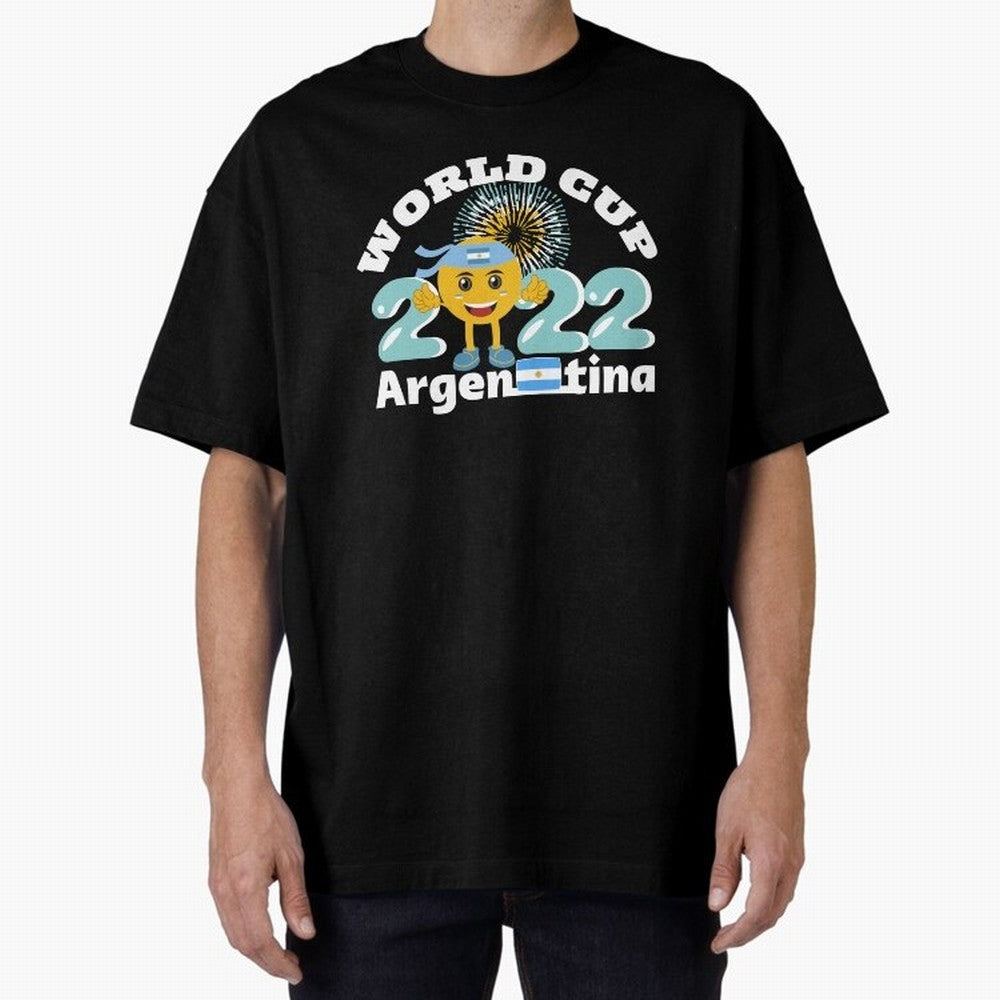 Football World Cup 2022 Winner. Argentina 2022. Oversized T-Shirt Honor Global Football Passion for FIFA World Cup 2026 USA Canada Mexico, Featuring Haaland and Mbappe, England, Football Festival Excitement, Trophy Ambitions, Country Rivalries and