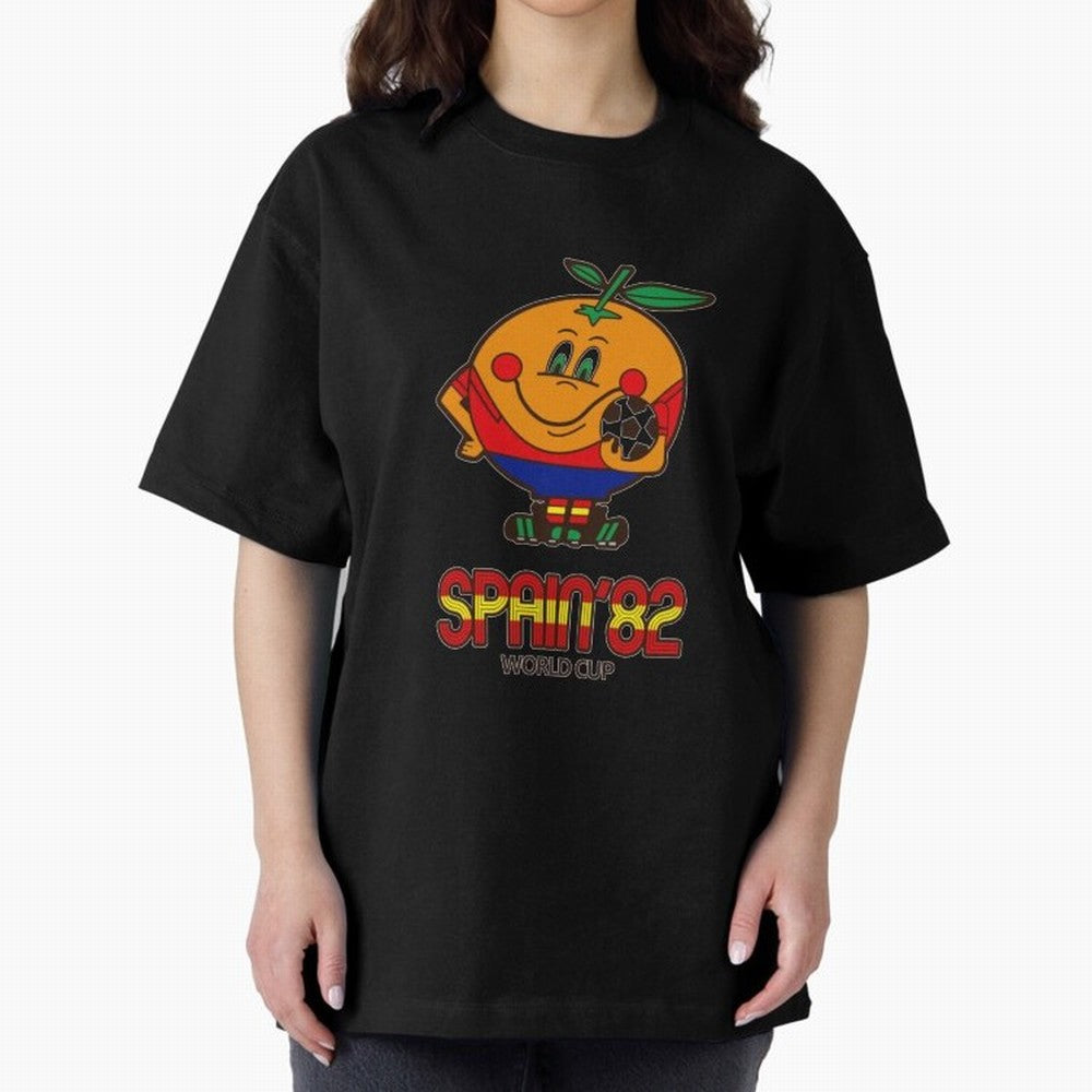 Spain 1982 World Cup- Soccer Oversized T-Shirt Keep the Legacy of the FIFA World Cup 2026 USA Canada Mexico Journey through Haaland and Mbappe Highlights, England and Germany Pride, Worldwide Fan Energy, Dramatic Goals, Stadium Lights and