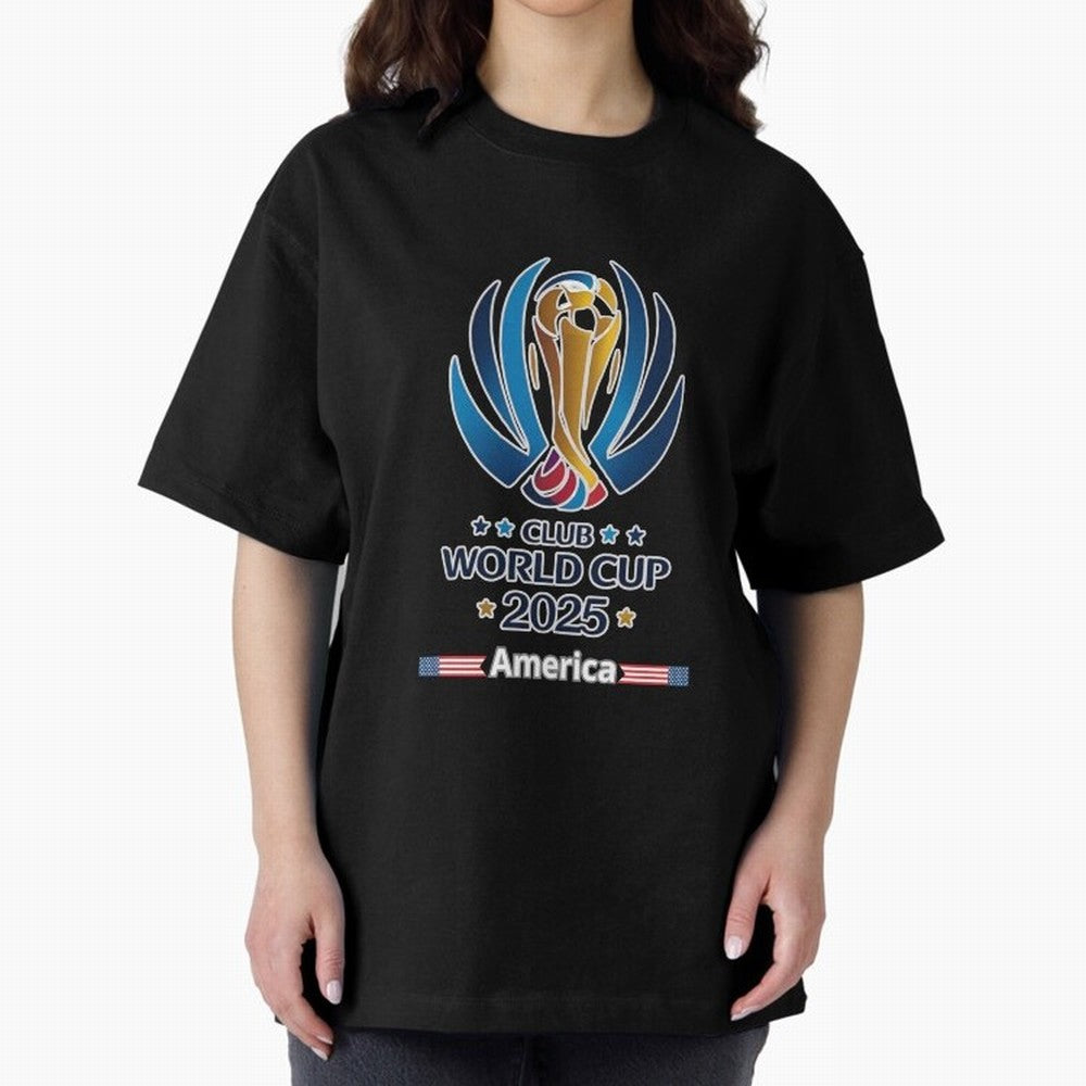 Club World Cup Oversized T-Shirt Make Memories around FIFA World Cup 2026 Centered on Haaland, Spain Energy, Worldwide Fan Energy, Dramatic Goals, Stadium Lights and Championship Celebrations; Perfect for Supporters Who Want Bold Football Energy,