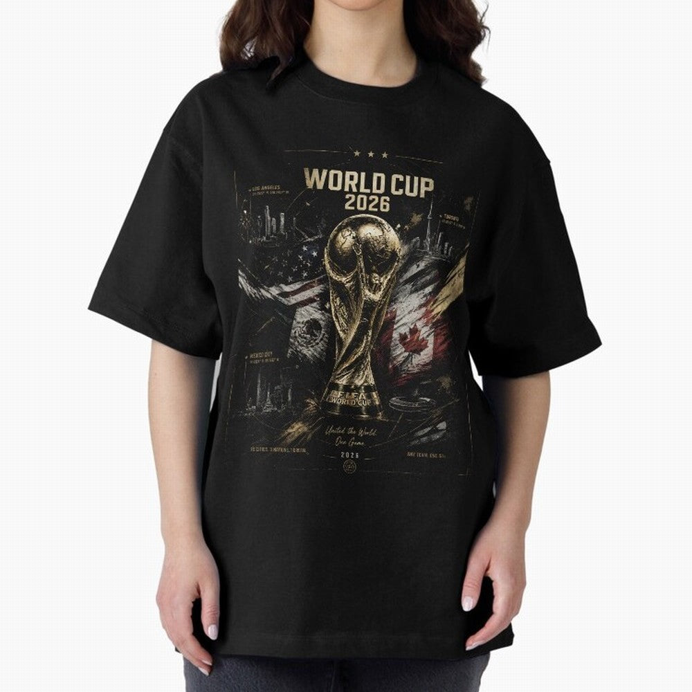 2026 FIFA World Cup Oversized T-Shirt Make Every Match About the FIFA World Cup 2026 Journey through Mbappe Highlights, France and Portugal Pride, Stadium Chants, National Pride, Trophy Dreams and Unforgettable Football Memories; Ideal for Fans Who