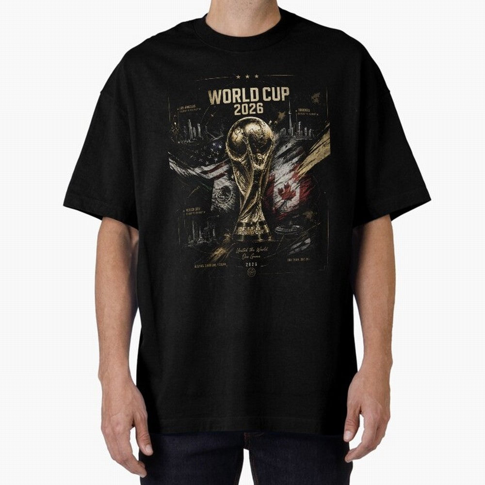 2026 FIFA World Cup Oversized T-Shirt Make Every Match About the FIFA World Cup 2026 Journey through Mbappe Highlights, France and Portugal Pride, Stadium Chants, National Pride, Trophy Dreams and Unforgettable Football Memories; Ideal for Fans Who