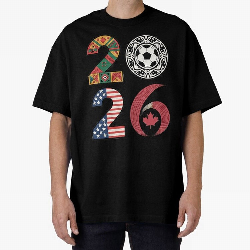 2026 Football Countries Oversized T-Shirt Capture the FIFA World Cup 2026 USA Canada Mexico Journey through Cristiano Ronaldo Highlights, Argentina and Brazil Pride, Stadium Memories, Football Loyalty, International Chants and Championship