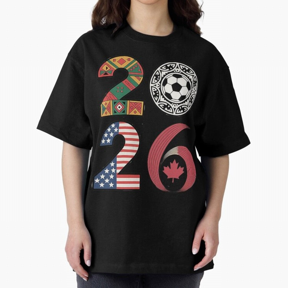 2026 Football Countries Oversized T-Shirt Capture the FIFA World Cup 2026 USA Canada Mexico Journey through Cristiano Ronaldo Highlights, Argentina and Brazil Pride, Stadium Memories, Football Loyalty, International Chants and Championship