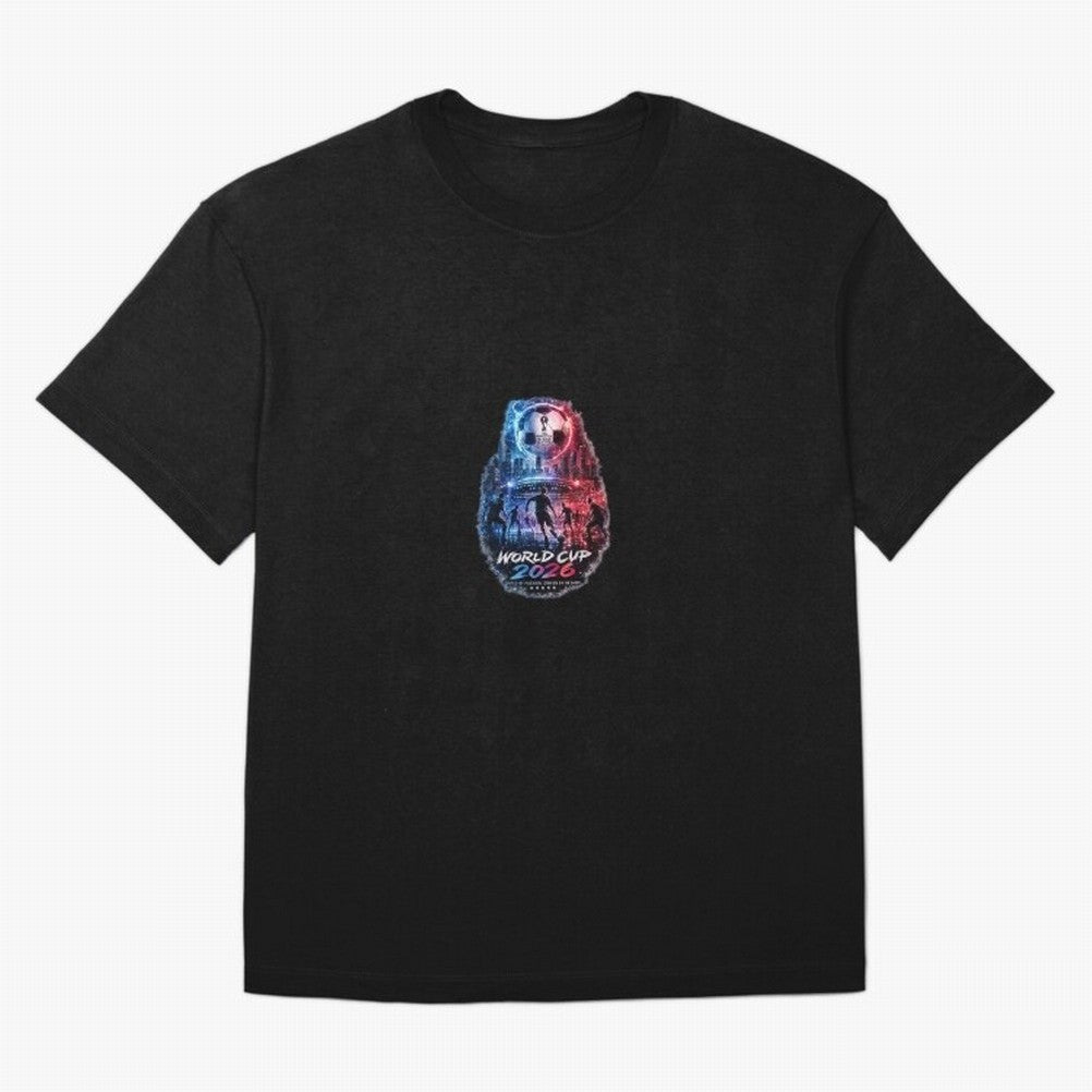 Copy of World Cup 2026 ¨C United Passion ?? | Neon Football Design Oversized T-Shirt Celebrate Global Passion for the FIFA World Cup 2026 Group Stage Journey through CR7 and Messi Highlights, France and Portugal Pride, Supporter Pride, Iconic