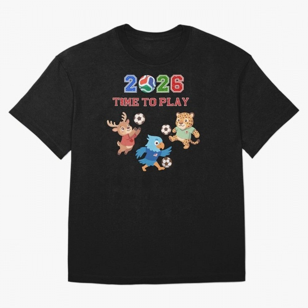Soccer Mascots 2026 USA Mexico Canada Time To Play Oversized T-Shirt Celebrate the Magic of the FIFA World Cup 2026 Journey through Cristiano Ronaldo, Haaland and CR7 Highlights, Germany Pride, Match Day Excitement, Supporter Culture, Golden Goals