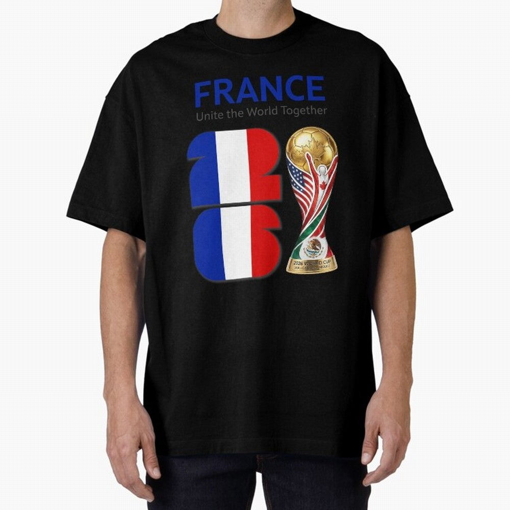 World Cup 2026, IMG 030, FRANCE 001 Oversized T-Shirt Capture Global Football Passion for FIFA World Cup 2026 Group Stage, Made for Cristiano Ronaldo, England and Germany, Vintage Soccer Flavor, Modern Football Stars, National Flags and Final Night