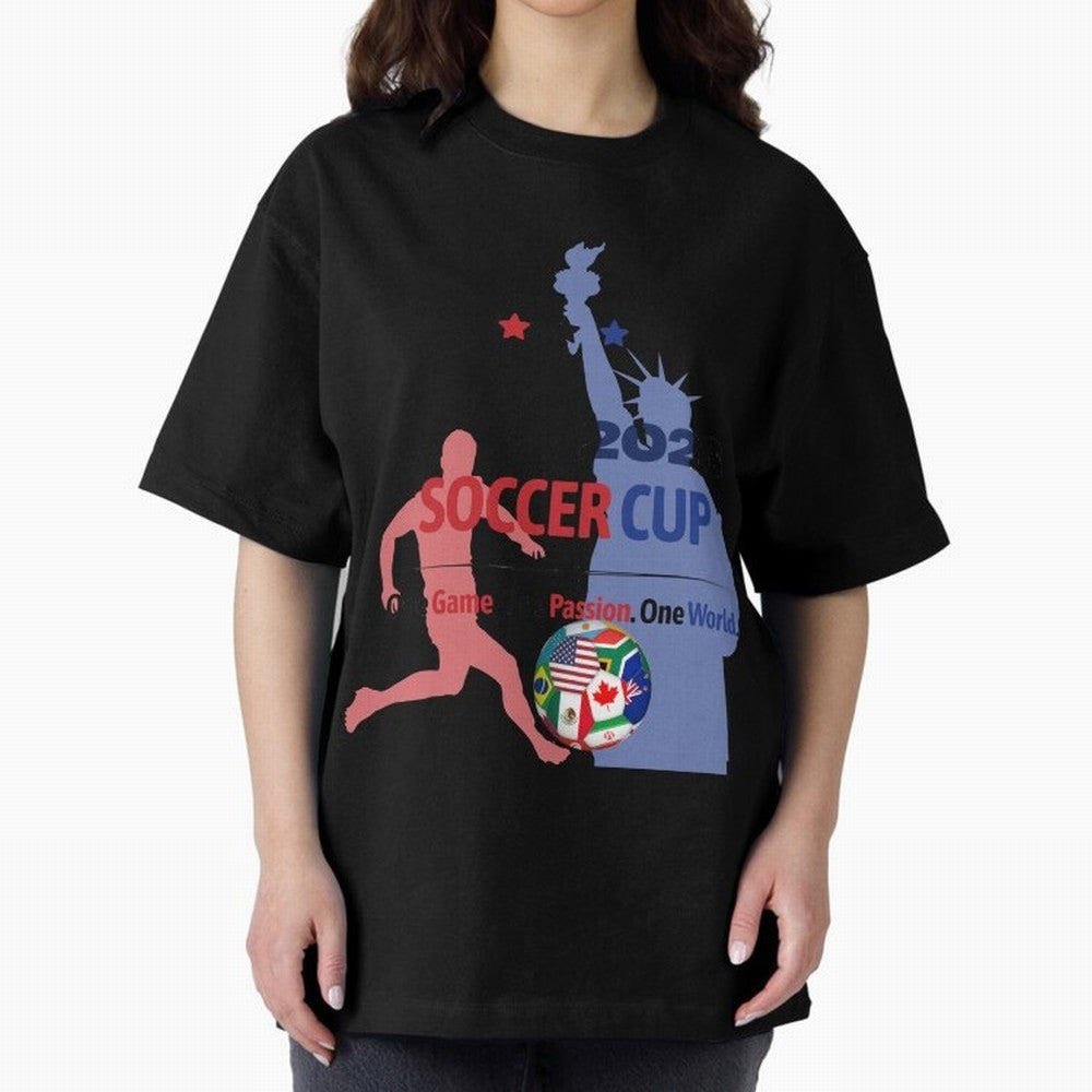 2026 Soccer Cup One Game One Passion One World Sports Fan Design Oversized T-Shirt Stand Proud for the FIFA World Cup 2026 Journey through Messi, CR7 and Mbappe Highlights, Brazil Pride, Game Day Rituals, Football Legends, Country Pride and the