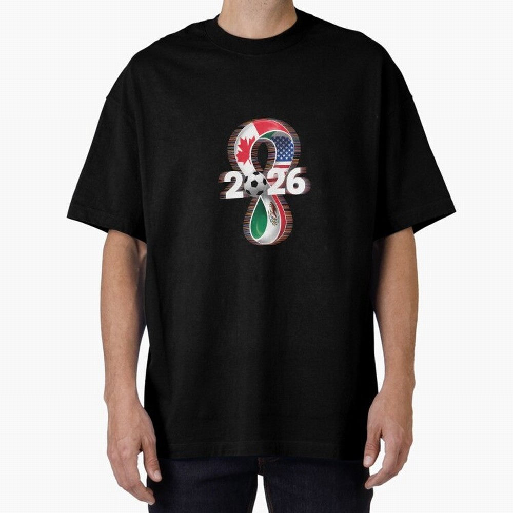 Usa Canada Mexico Soccer Football 2026 Oversized T-Shirt Spotlight Match Day Hype around FIFA World Cup 2026 Group Stage, CR7 and Messi, Portugal, Spain and Germany, Goal Celebration Energy, Supporter Heritage, Football Icons and Worldwide